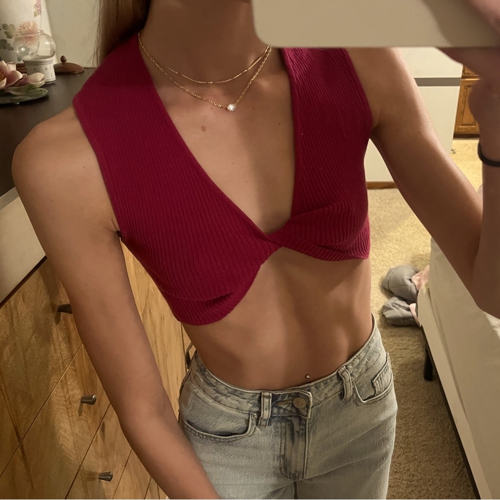 XS magenta wild fable knit top